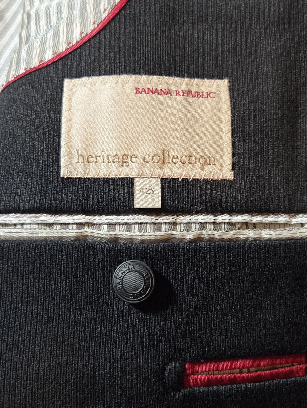 Banana Republic Heritage Military Blazer In Black 42S - Picture 8 of 13